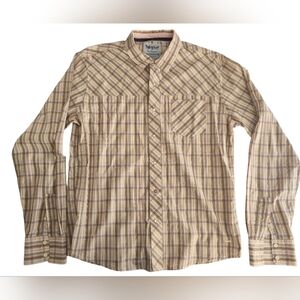 Levi Strauss Men's XL Long Sleeve Western Cowboy Plaid Shirt Pearl Snap